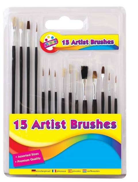 ArtBox 15 Pack Artist Paint Brushes