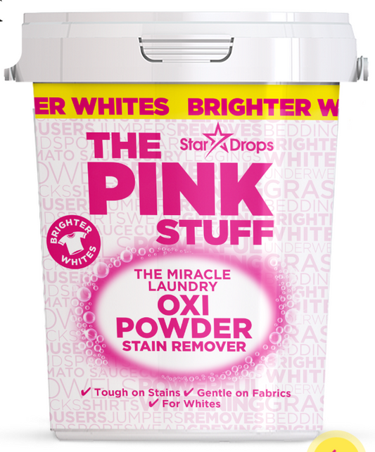 The Pink Stuff Oxi Stain Remover Powder Brighter Whites
