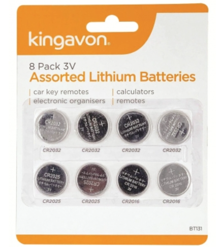 Kingavon Assorted Lithium Batteries 8x 3V