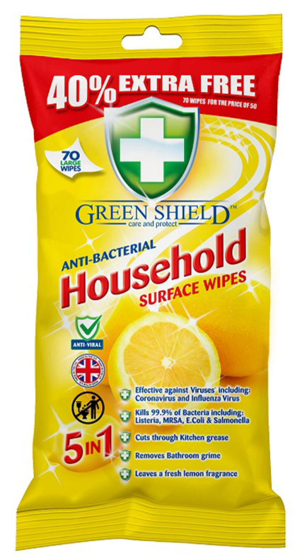 Green Shield Anti-Bacterial Household Surface Wipes