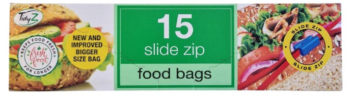 Tidy Z 15 Slide Zip Food Bags