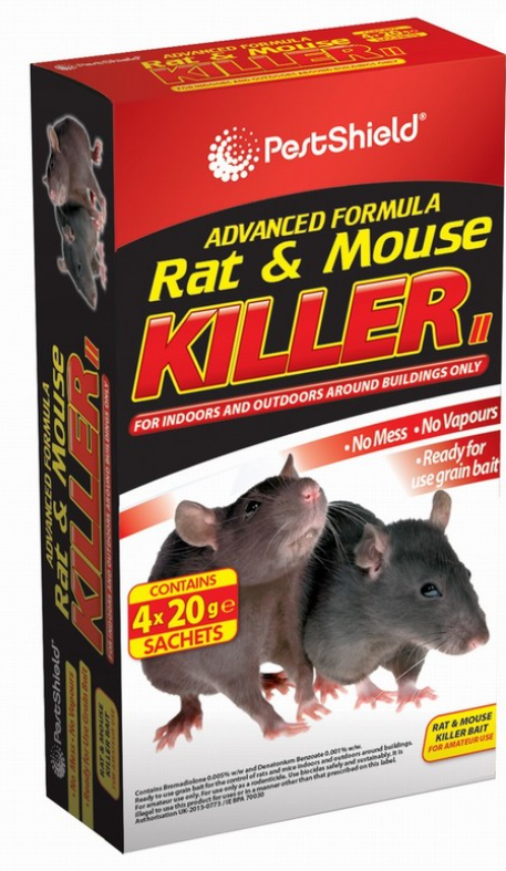 PestShield Rat and Mouse Killer 4x20g Sachets
