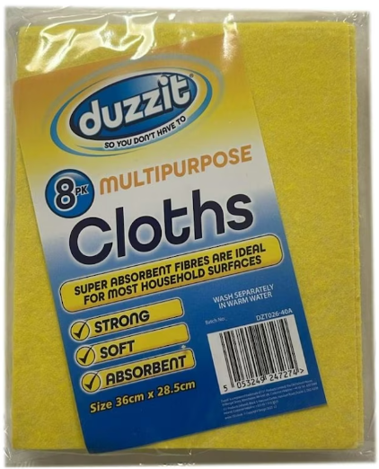 Duzzit 8 Pack Multipurpose Cloths