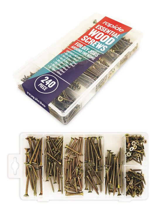 Rapide Essential Wood Screws Kit 240PC